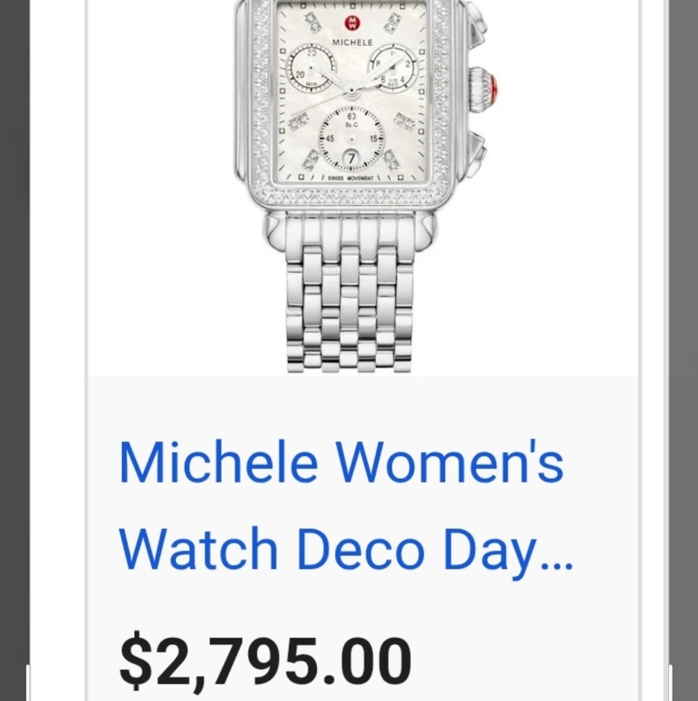 Michele Diamond-Accent Stainless Steel Chronograph Watch - White Mother-of-Pearl